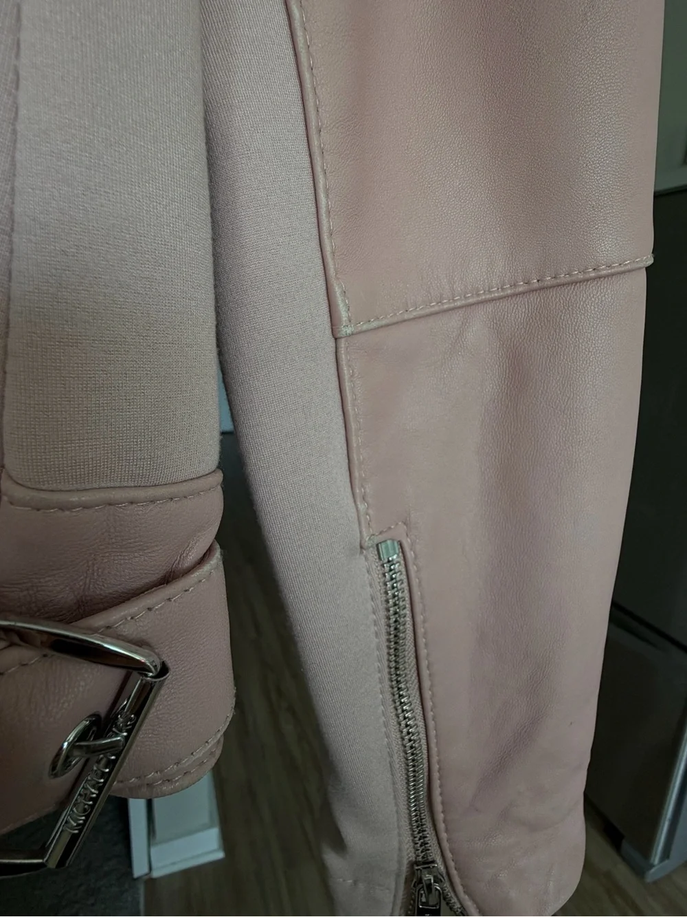 Michael Kors Blush Pink Leather Jacket